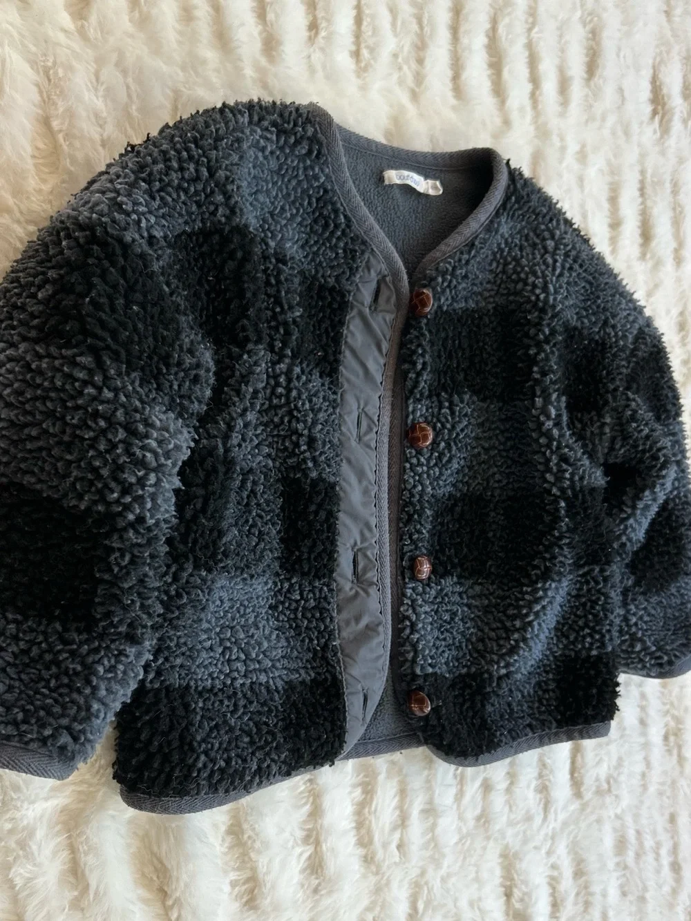 Boutchou Fleece Plaid Jacket